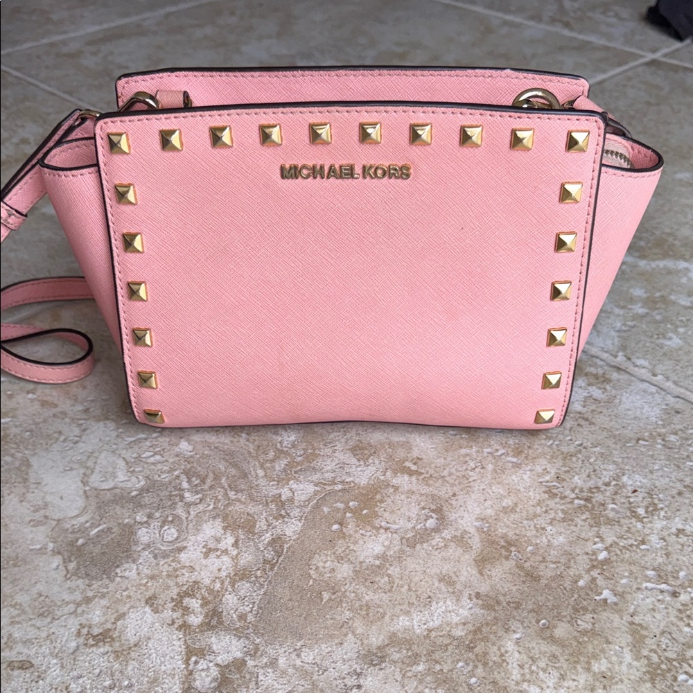 *Vintage* Michael Kors Selma Medium Crossbody Bag with Gold Studs